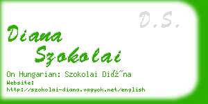 diana szokolai business card